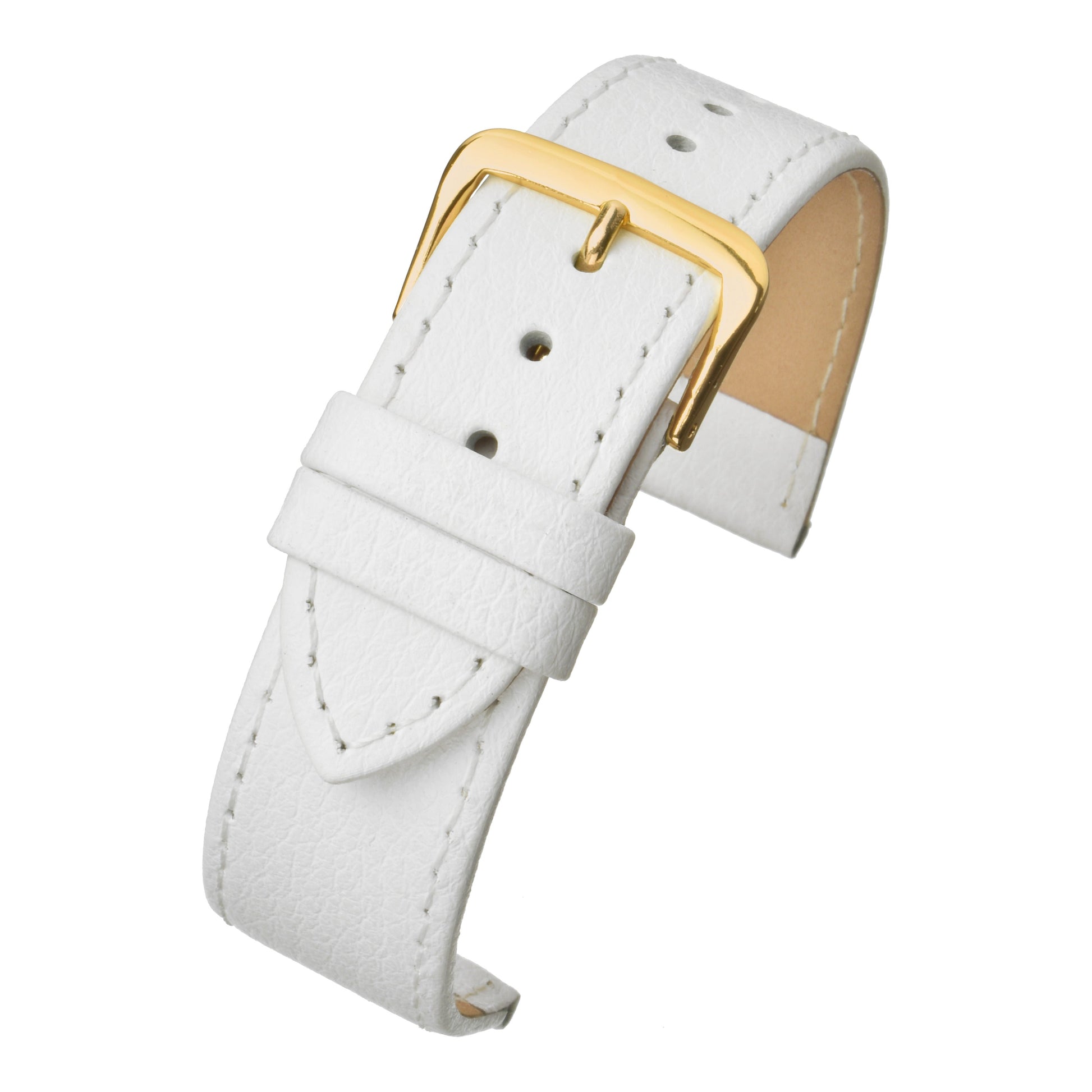 Buffalo Grain Stitched Leather Watch Strap (8mm-40mm)