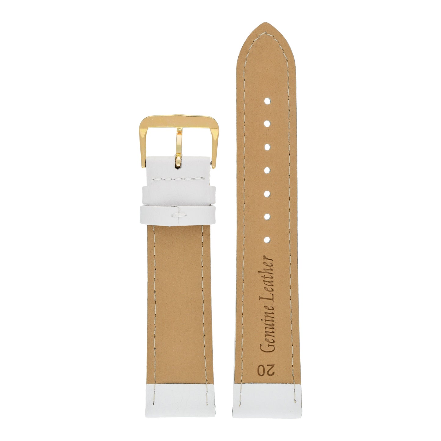 Buffalo Grain Stitched Leather Watch Strap (8mm-40mm)