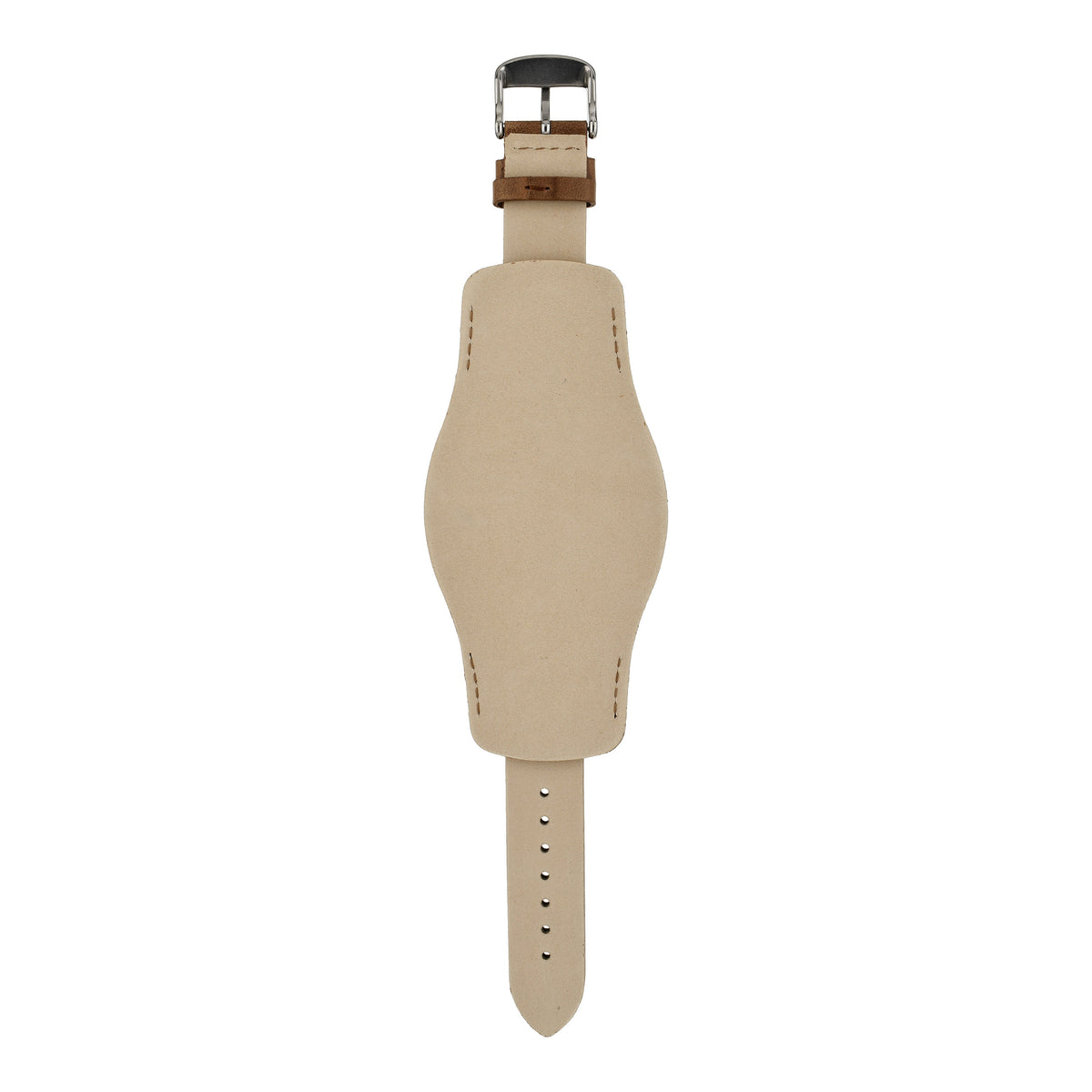 Tan bund strap, reverse showing natural leather pad backing