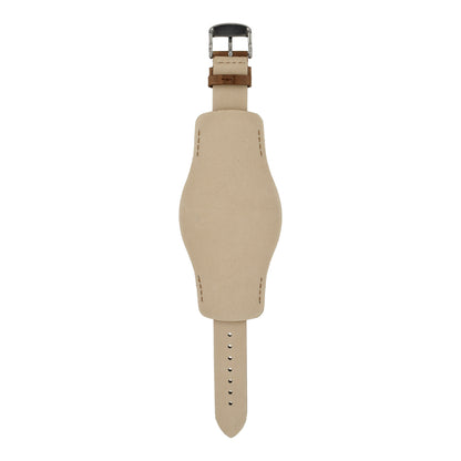 Tan bund strap, reverse showing natural leather pad backing