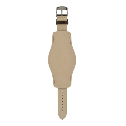 Brown bund strap, reverse showing natural leather pad backing