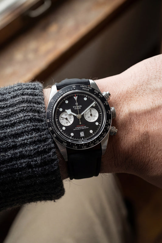 Tudor Black Bay Chrono Rubber Sailcloth-Effect Deployant Strap