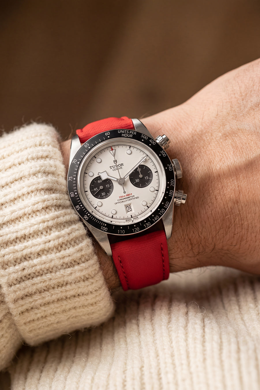 Tudor Black Bay Chrono Rubber Sailcloth-Effect Deployant Strap