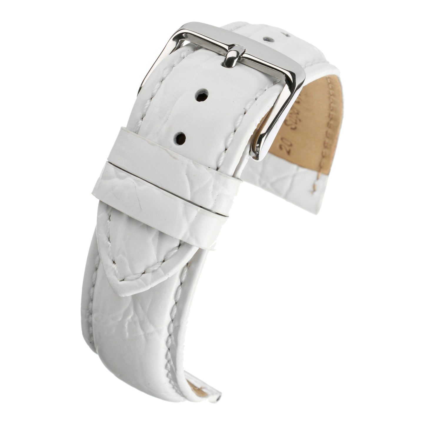 Classical Crocodile Grain Leather Watch Strap