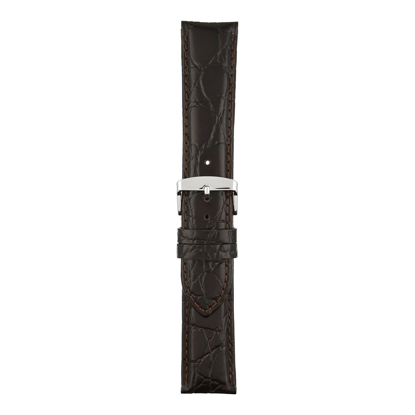 Classical Crocodile Grain Leather Watch Strap