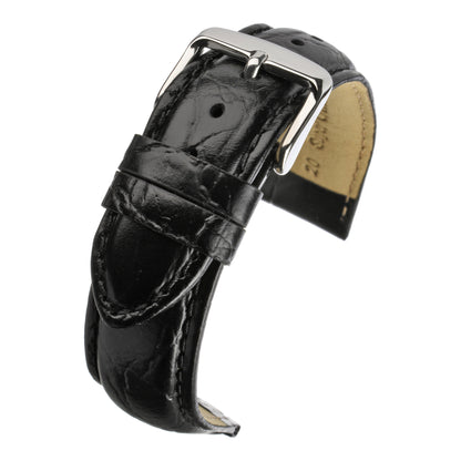Classical Crocodile Grain Leather Watch Strap