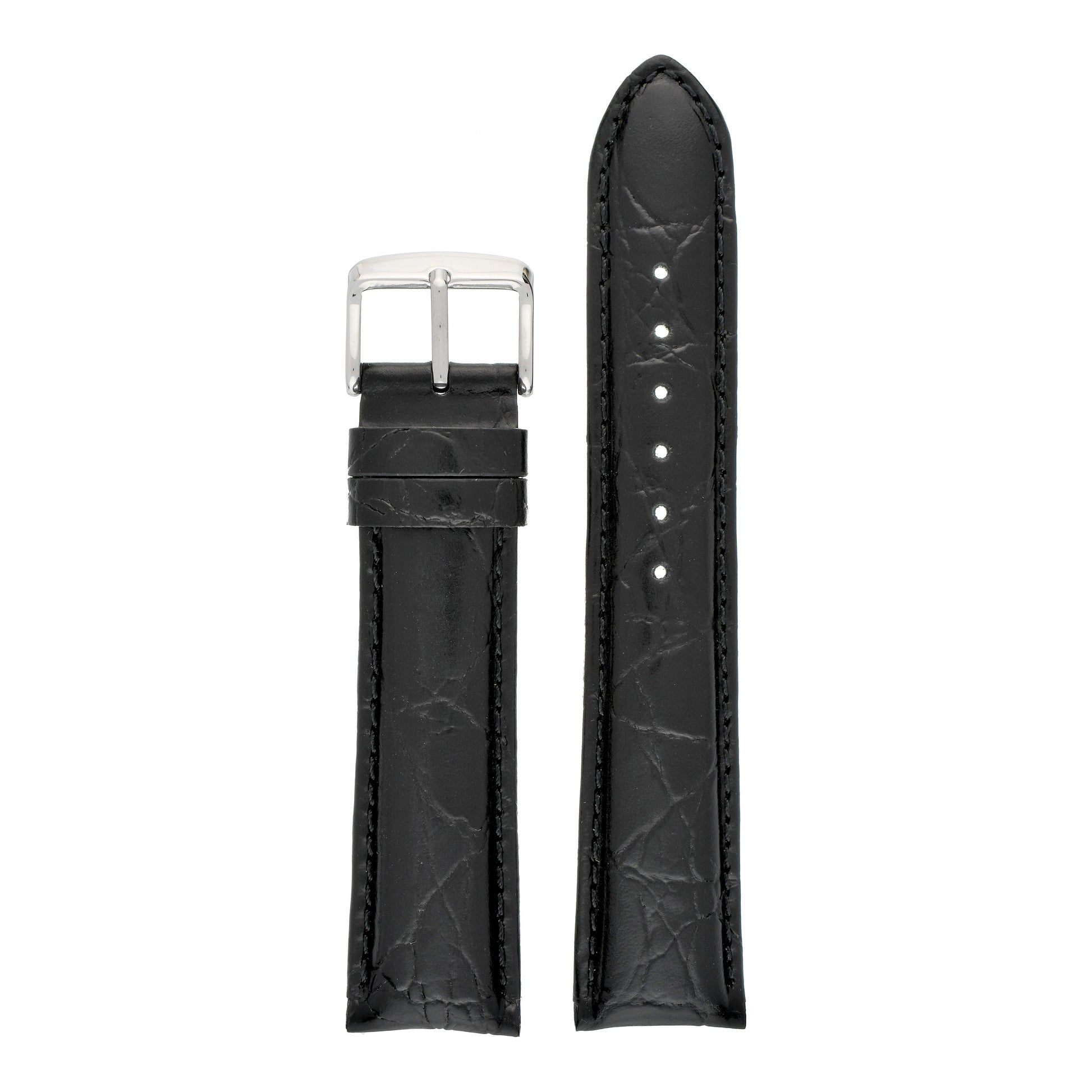 Classical Crocodile Grain Leather Watch Strap