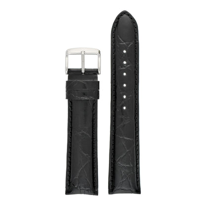 Classical Crocodile Grain Leather Watch Strap