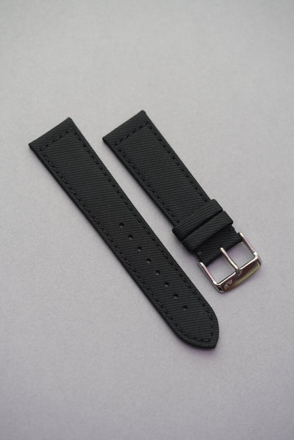 Coal black recycled fabric watch strap strap replacement for Tudor Black Bay