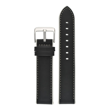 Contrasting Trim Leather Watch Strap