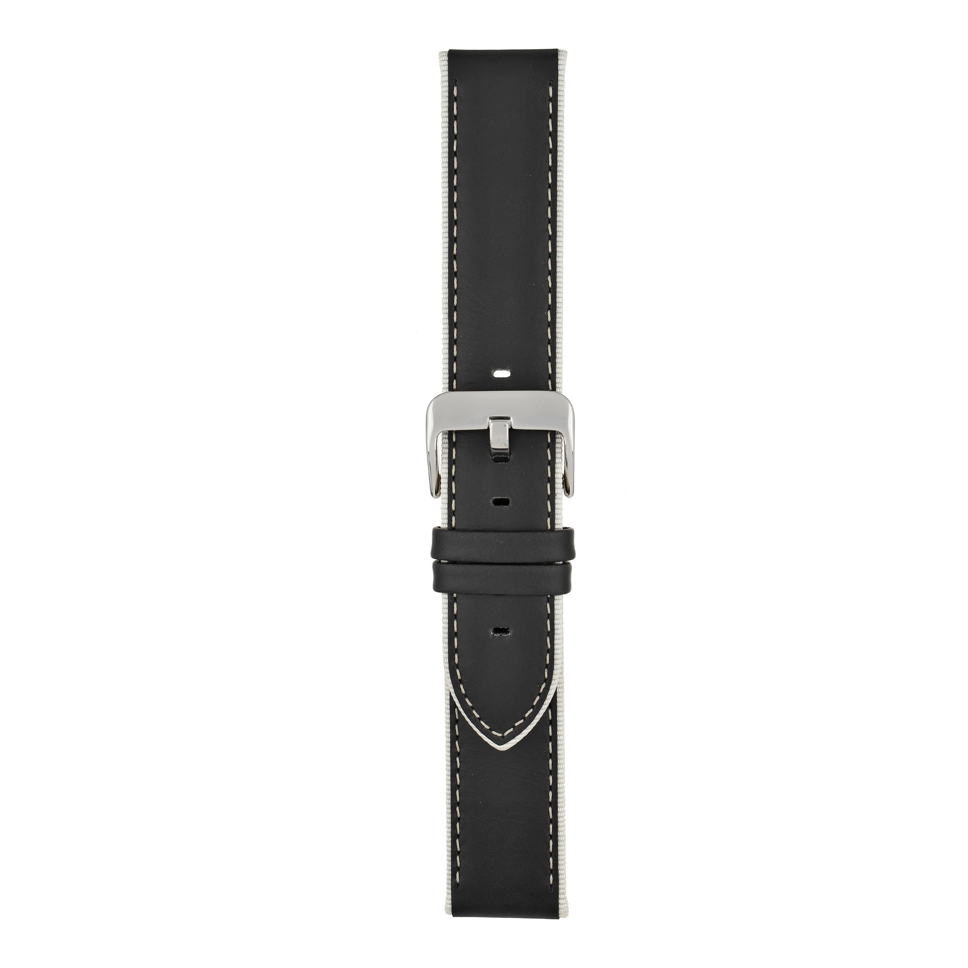 Contrasting Trim Leather Watch Strap