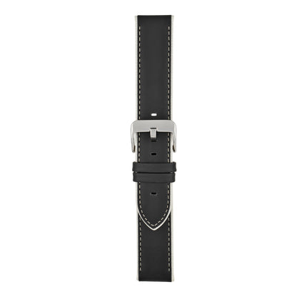 Contrasting Trim Leather Watch Strap