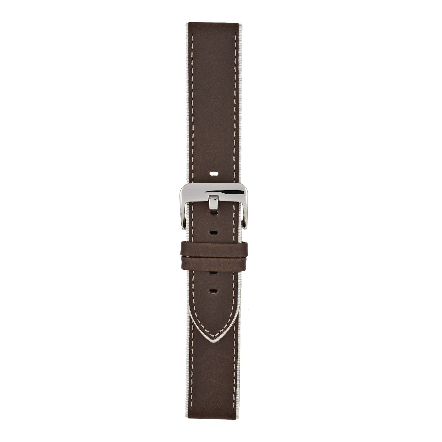 Contrasting Trim Leather Watch Strap