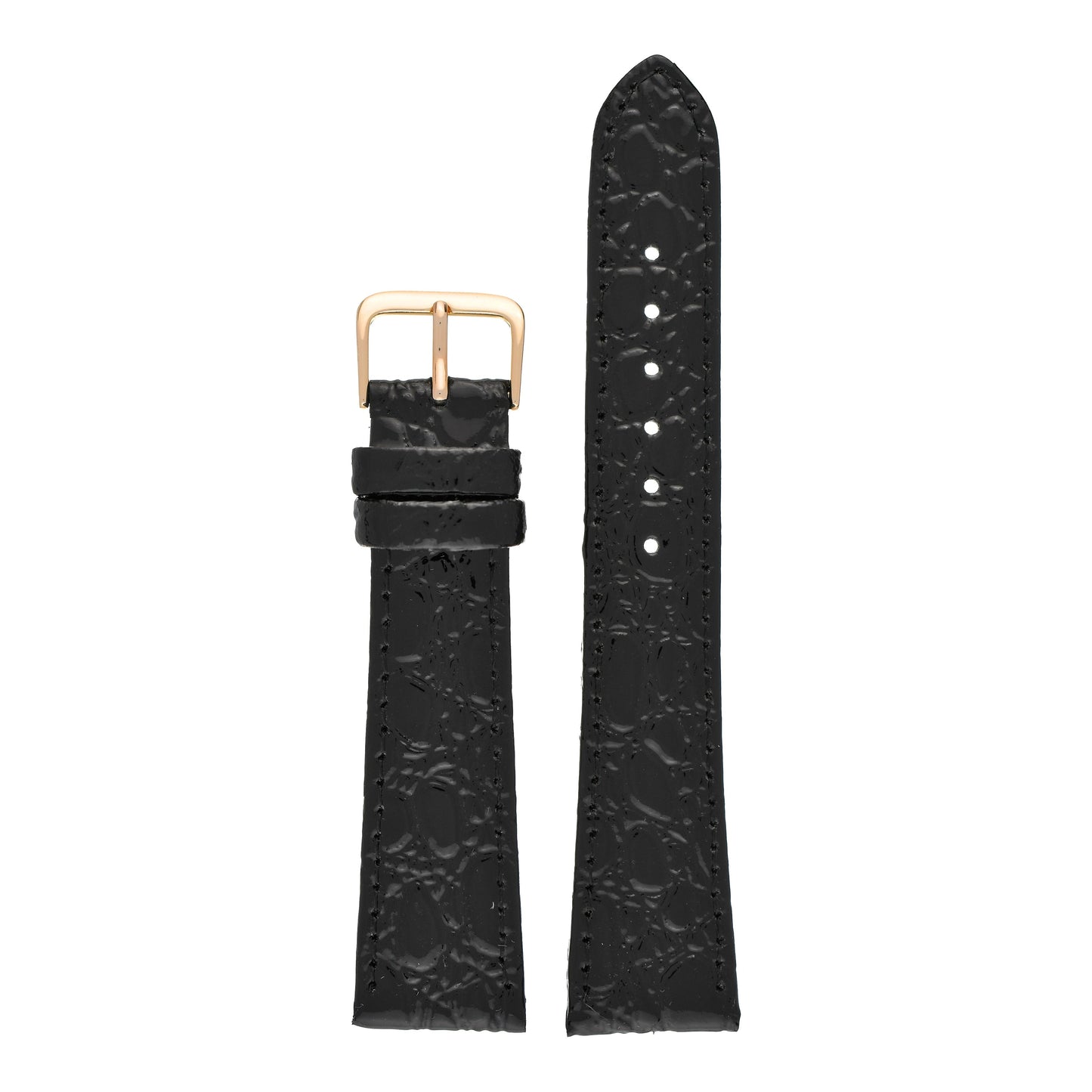 Crocodile Grain Leather Watch Strap