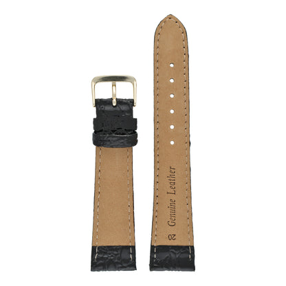 Crocodile Grain Leather Watch Strap