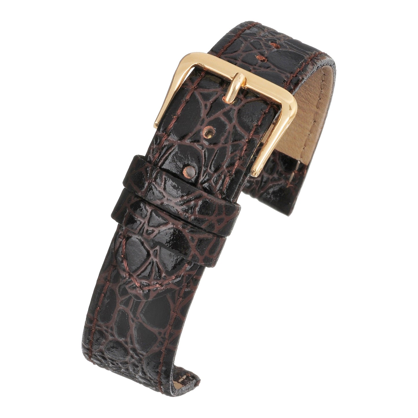 Crocodile Grain Leather Watch Strap