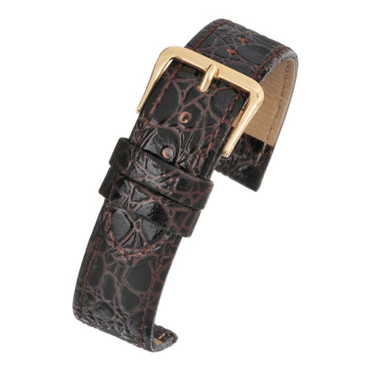 Crocodile Grain Leather Watch Strap