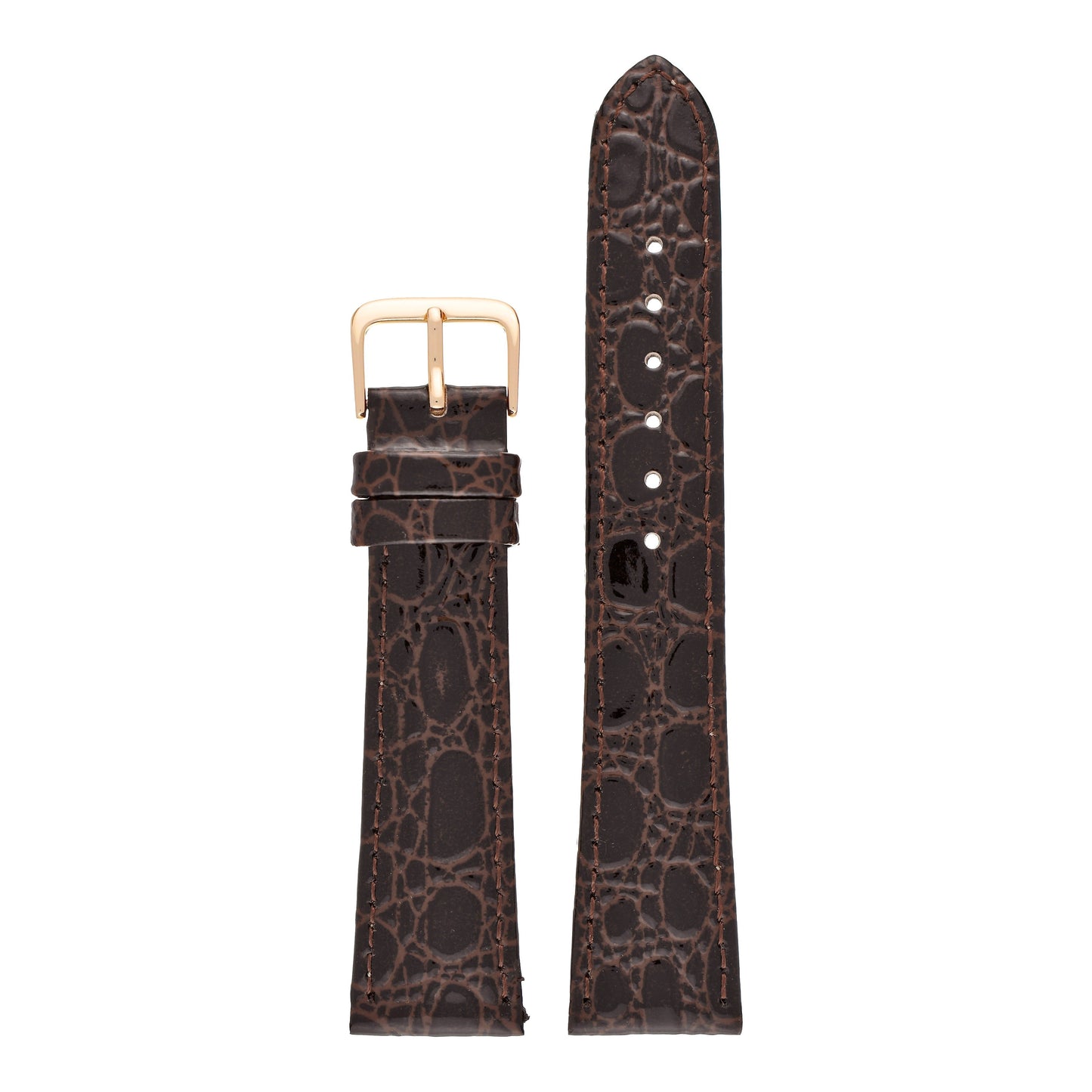Crocodile Grain Leather Watch Strap