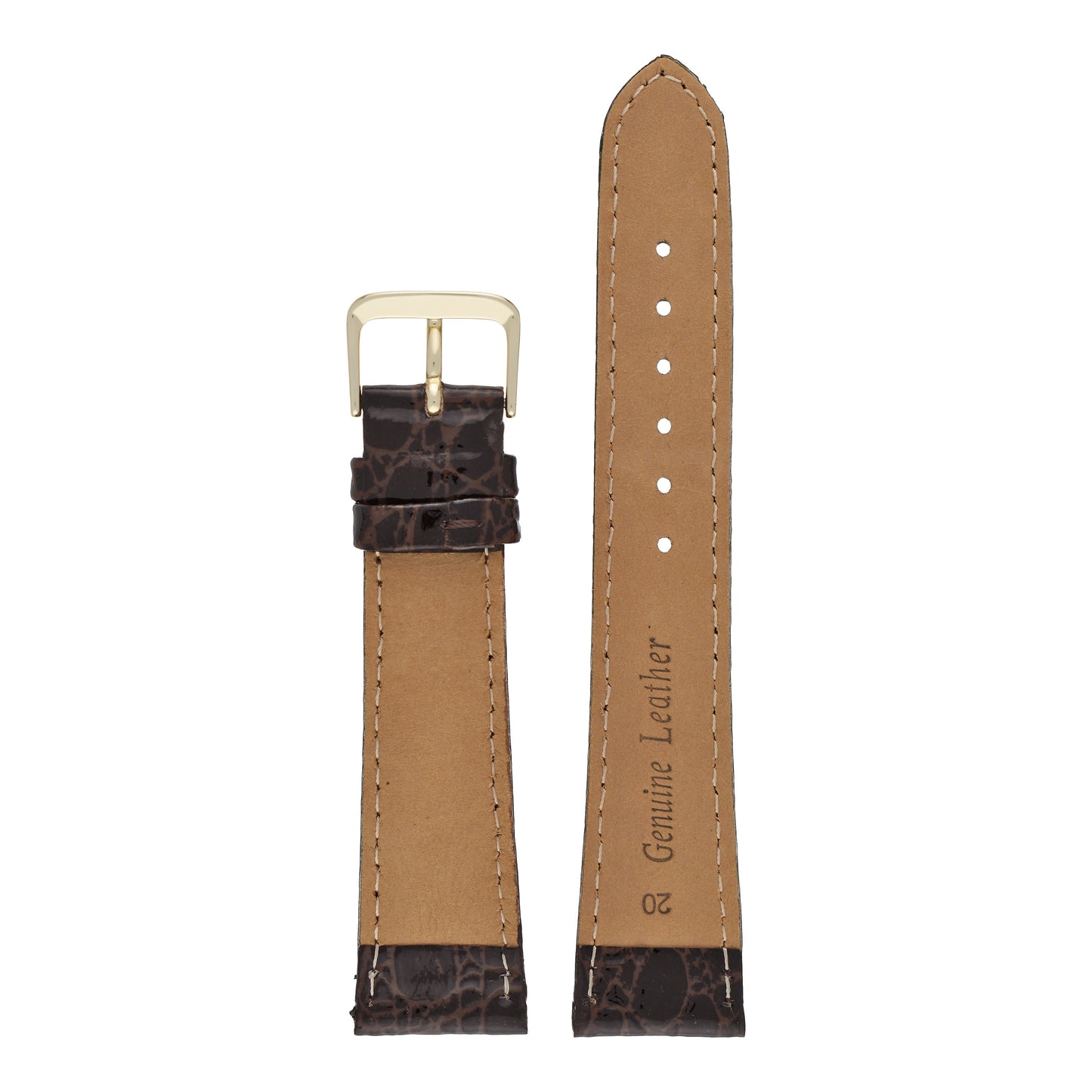 Crocodile Grain Leather Watch Strap