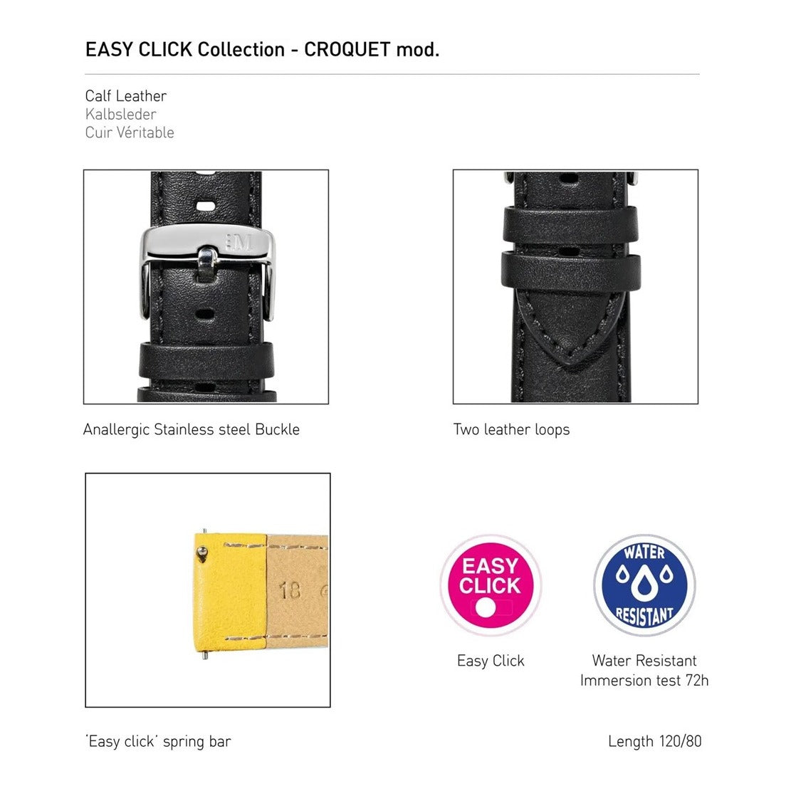 Croquet (EC) Leather Watch Strap