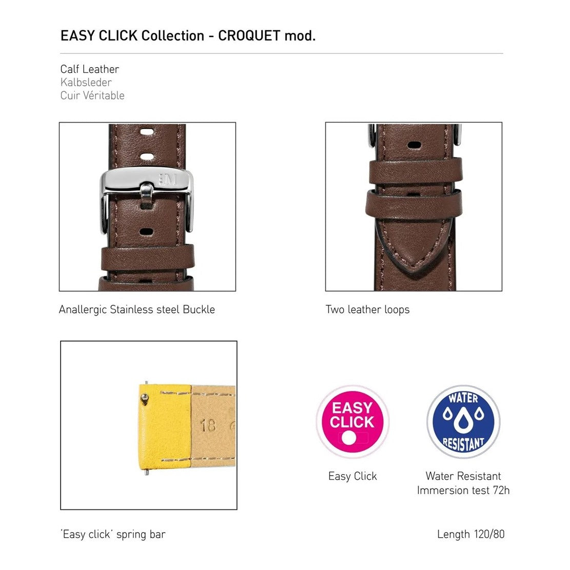 Croquet (EC) Leather Watch Strap