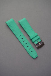 Rubber Curved Strap for Omega x Swatch MoonSwatch – Mission on Earth: Polar Lights – Mint Green with Mint Green Stitch