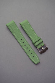 Rubber Curved Strap for Omega x Swatch MoonSwatch – Mission on Earth – Mint Green with White Stitch