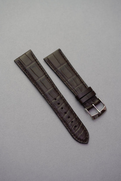 Dark brown alligator leather watch strap replacement fla strap replacement for Tudor Black Bay