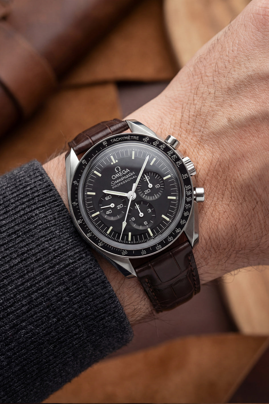 Alligator Watch Strap for Omega Speedmaster