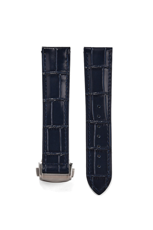 Embossed Alligator Deployant Leather Watch Strap – 18mm to 22mm