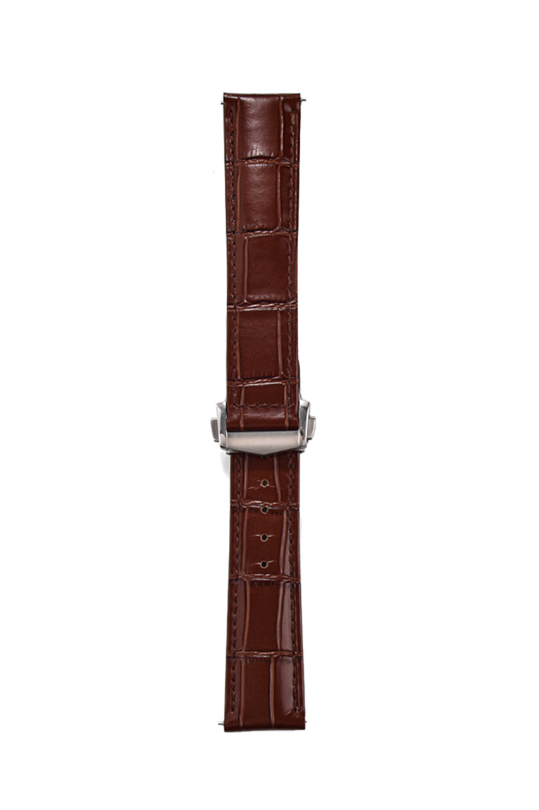 Embossed Alligator Deployant Leather Watch Strap – 18mm to 22mm