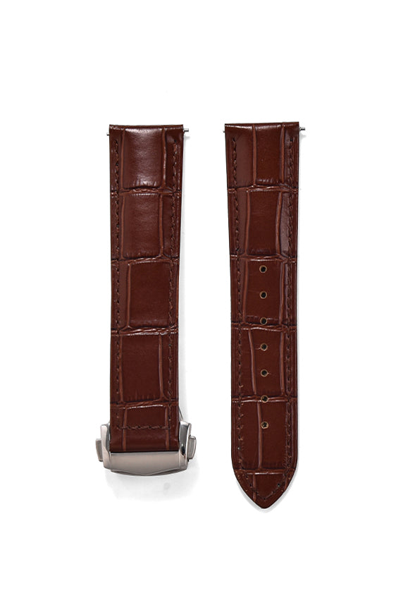 Embossed Alligator Deployant Leather Watch Strap – 18mm to 22mm