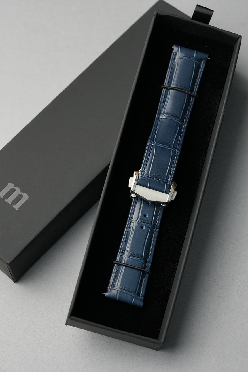 Embossed Alligator Deployant Leather Watch Strap – 19/20/21/22mm