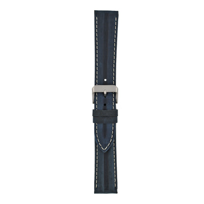 Double Ridge Profile Leather Watch Strap