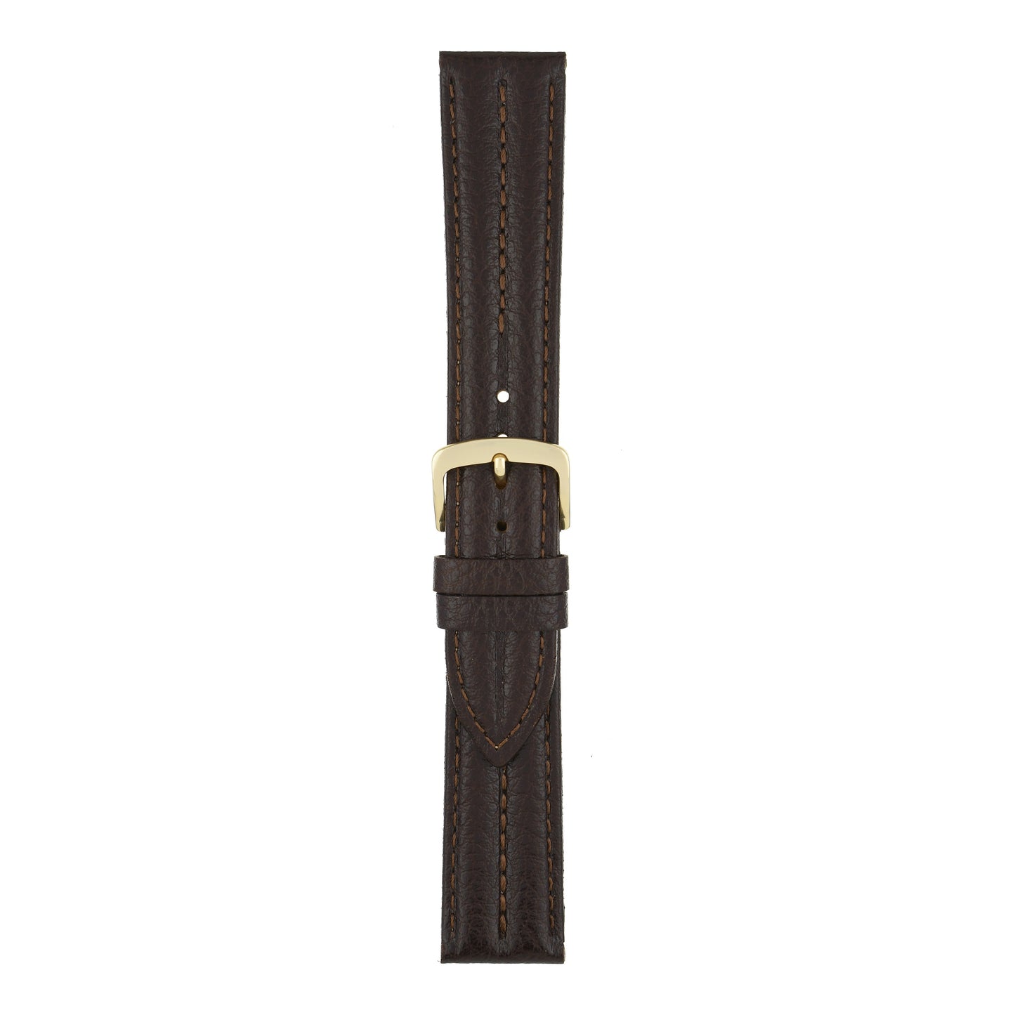 Double Ridged Padded Leather Watch Strap