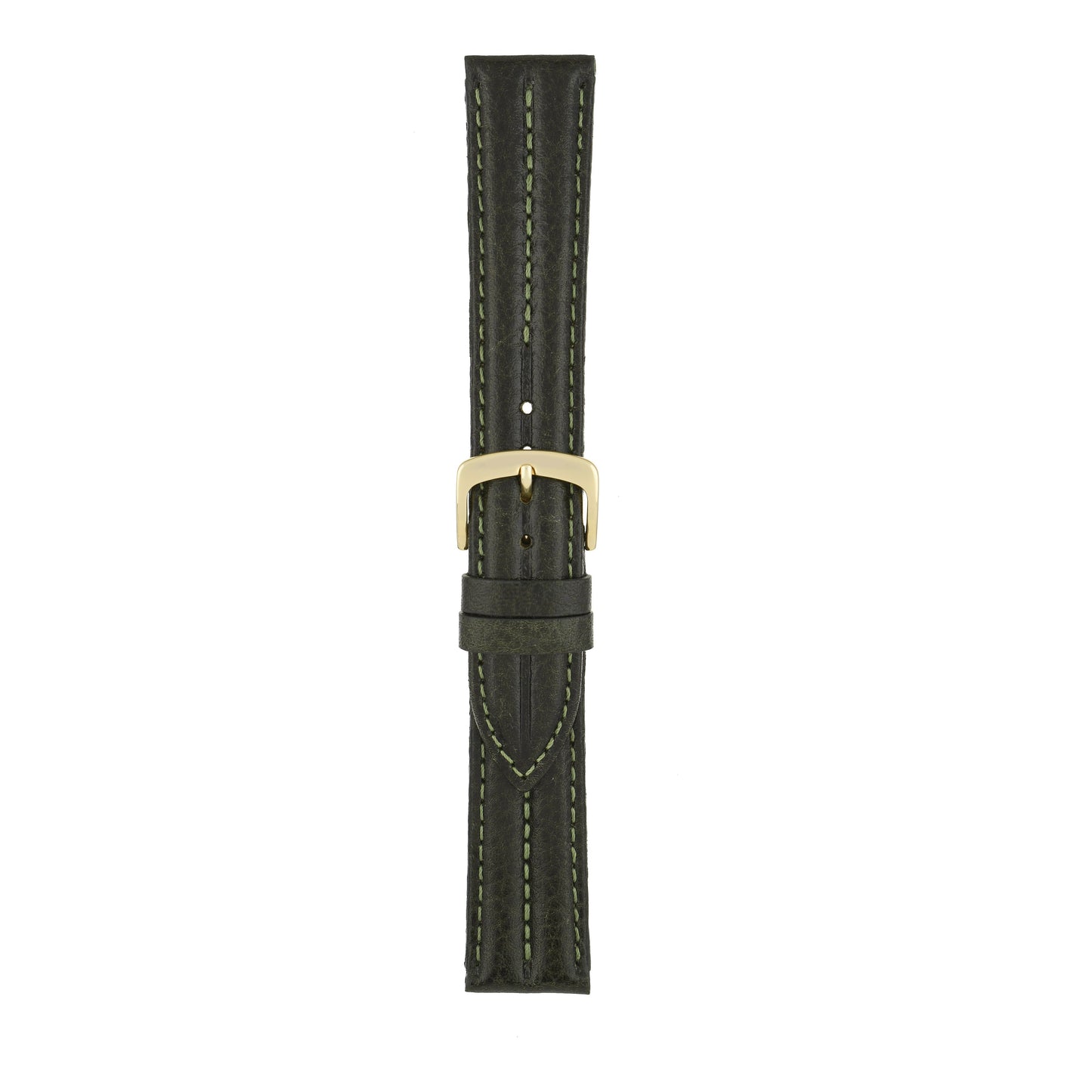Double Ridged Padded Leather Watch Strap