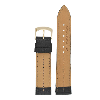 Double Ridged Padded Leather Watch Strap