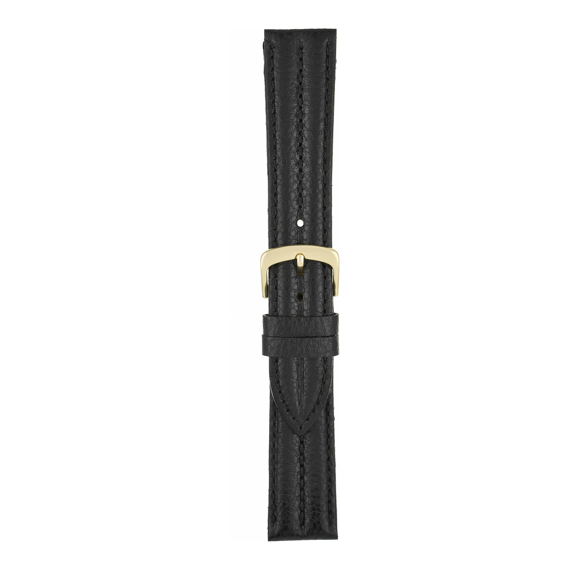 Double Ridged Padded Leather Watch Strap