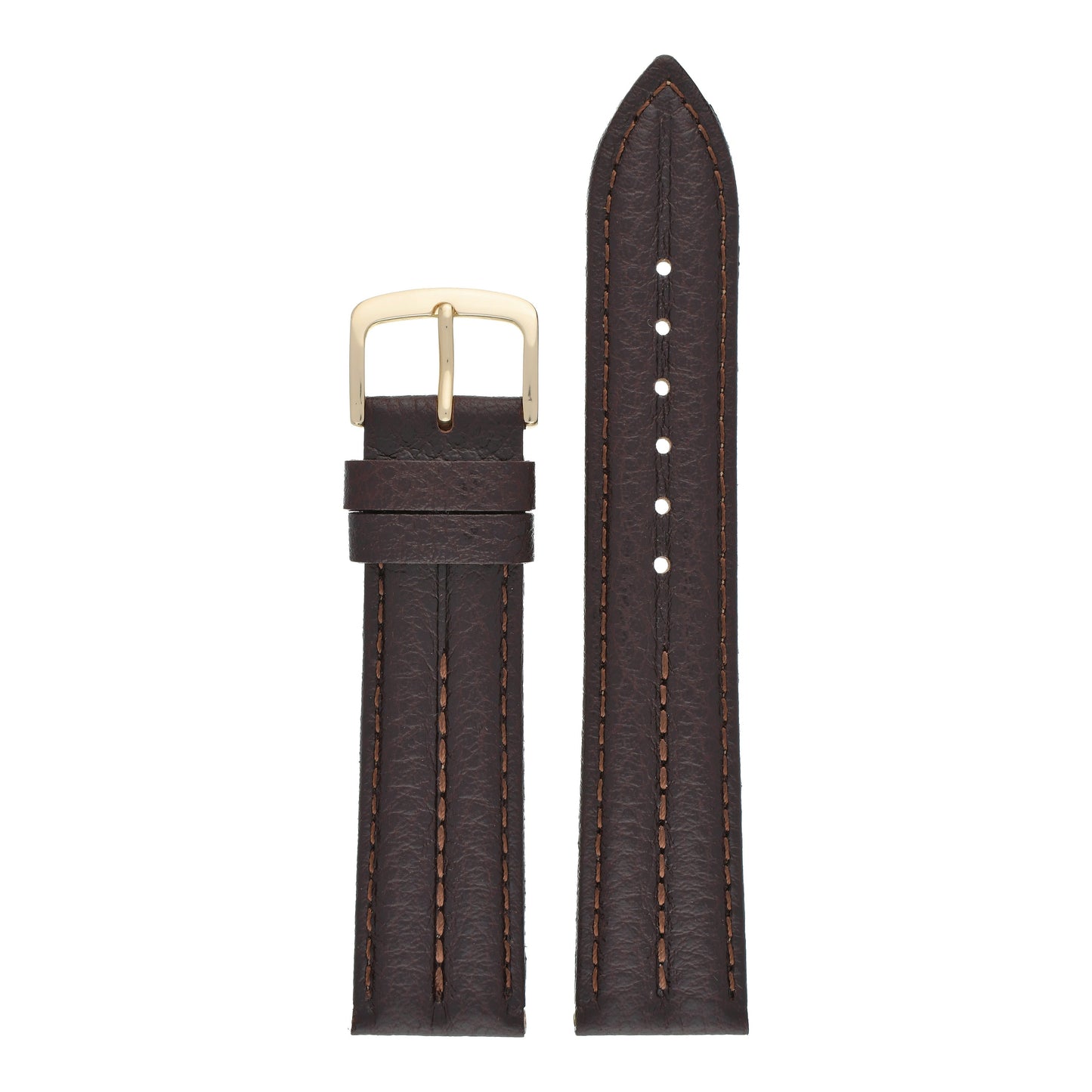 Double Ridged Padded Leather Watch Strap