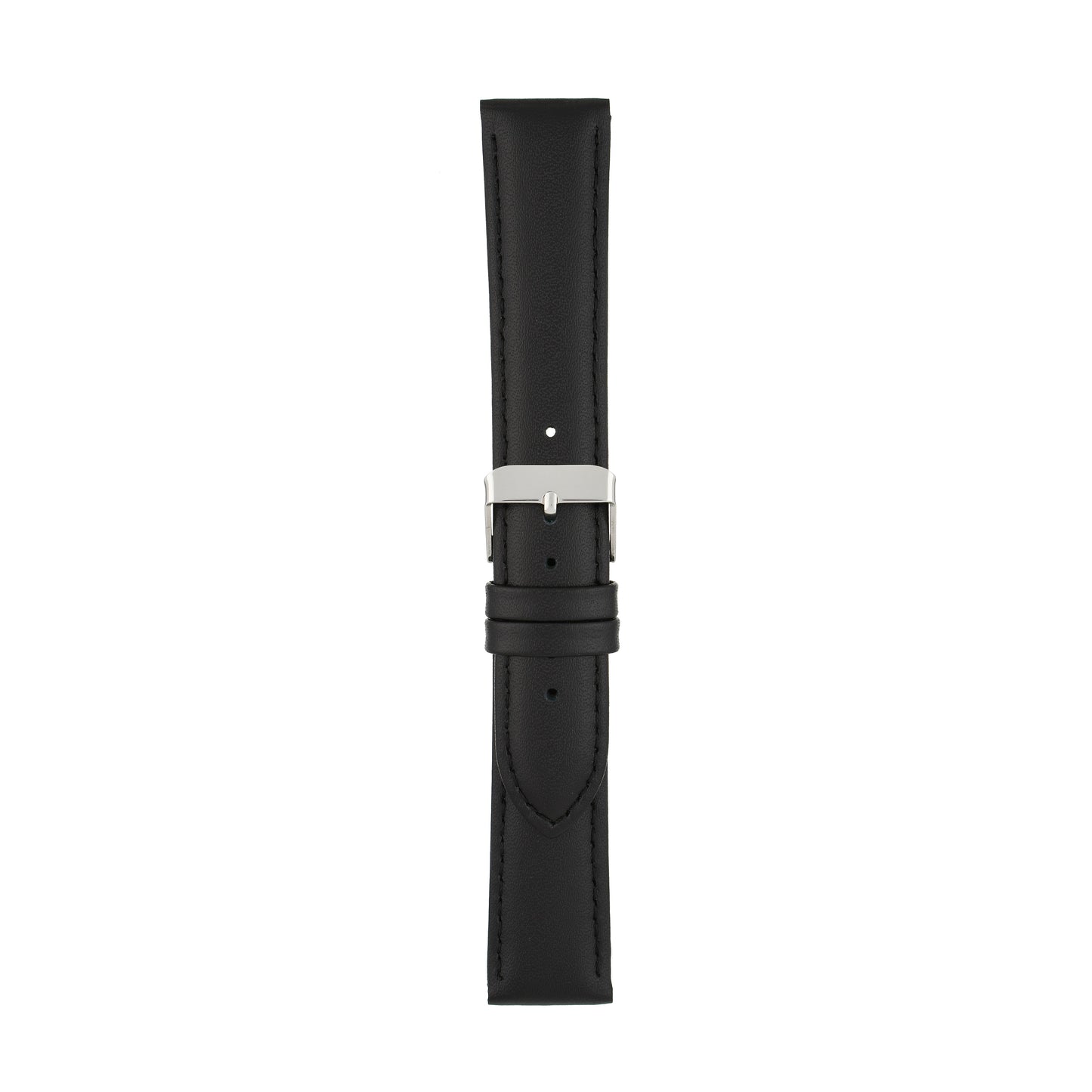 Black Economy Padded Leather Watch Strap — joined view