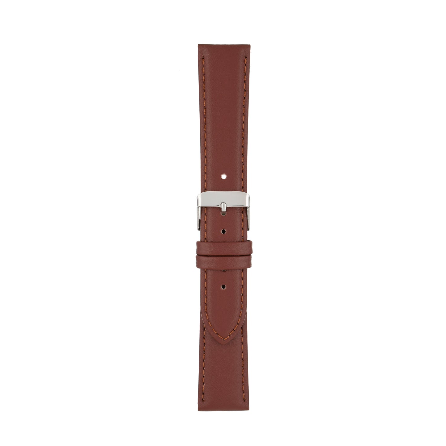 Brown Economy Padded Leather Watch Strap — joined view