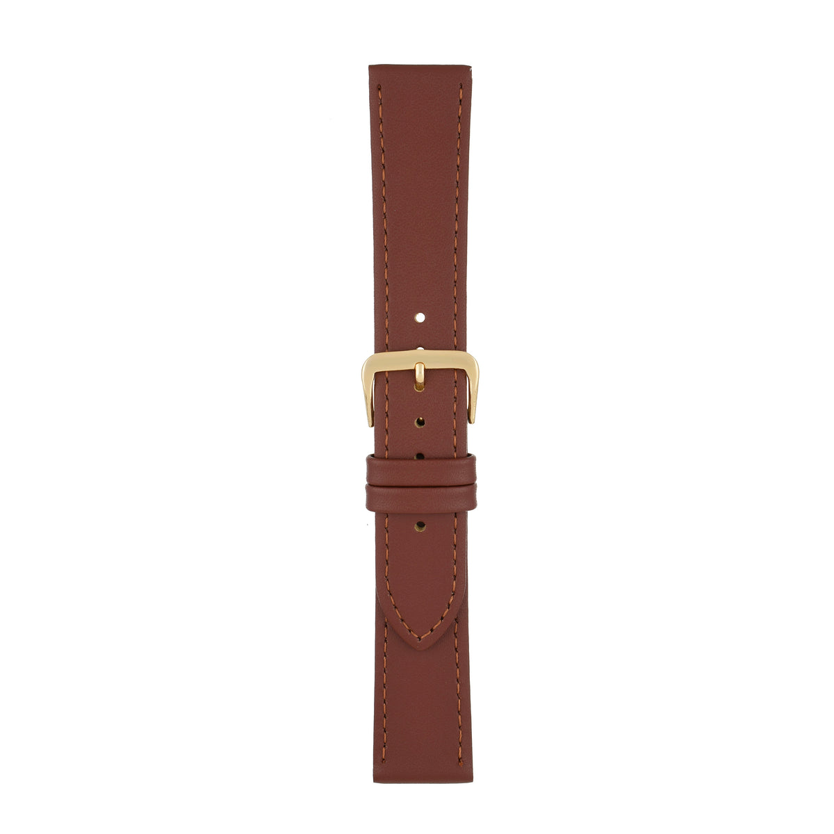 Brown Economy Plain Leather Watch Strap — joined view