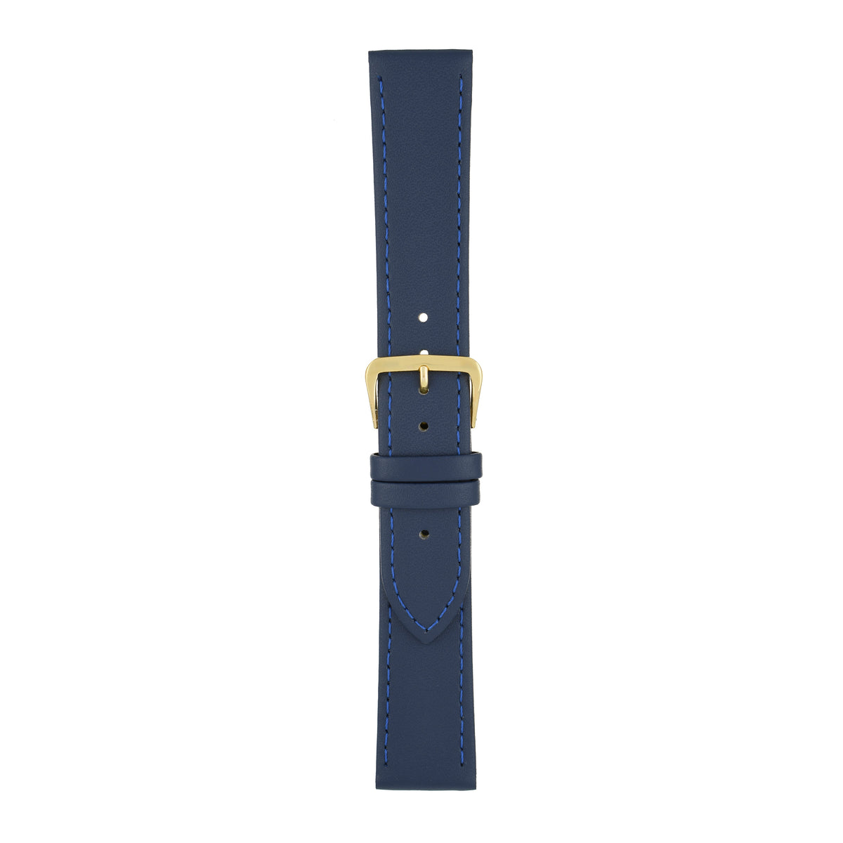Blue Economy Plain Leather Watch Strap — joined view