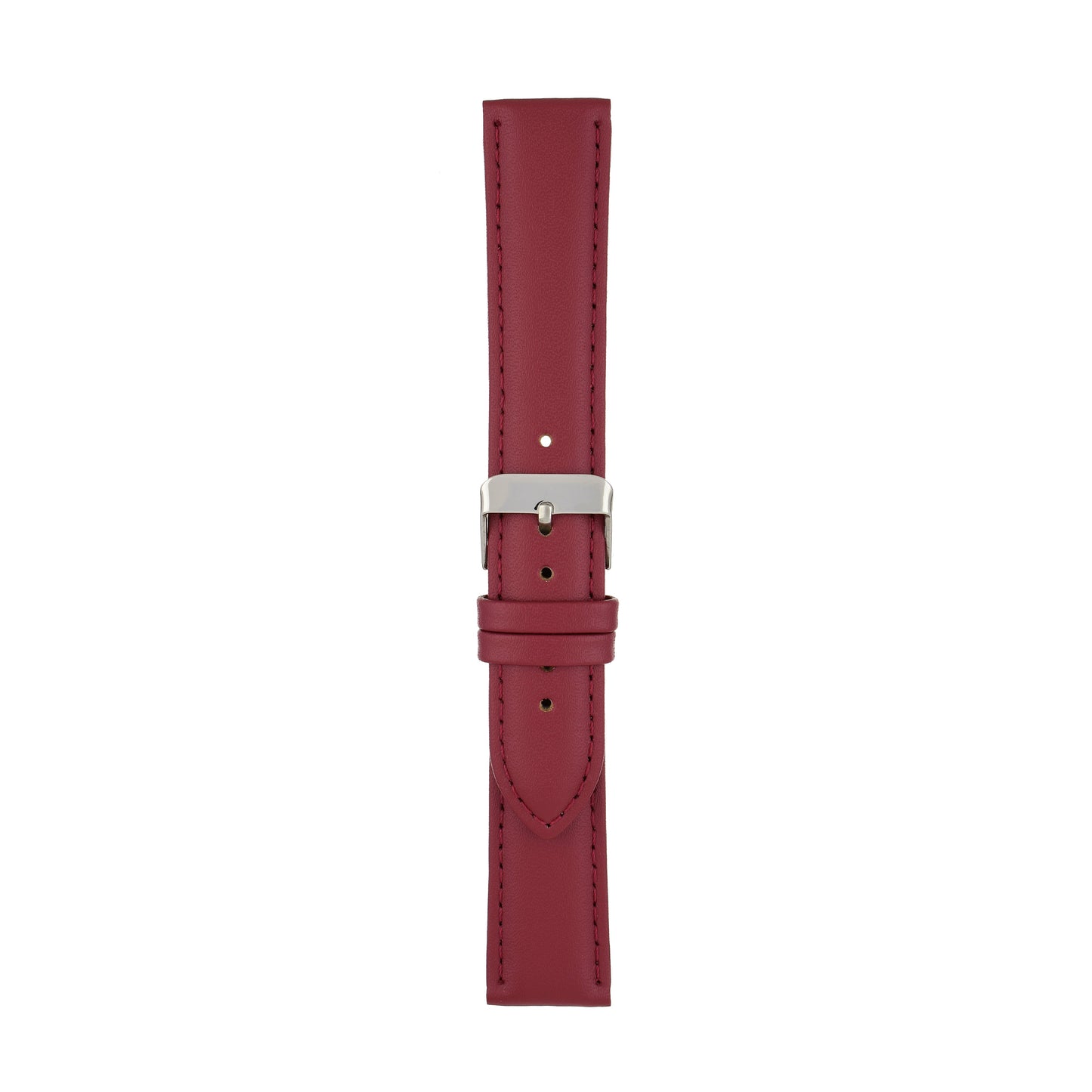 Red Economy Padded Leather Watch Strap — joined view