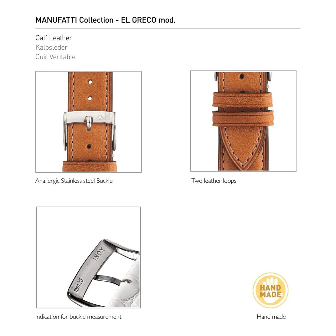 El Greco Leather Watch Strap