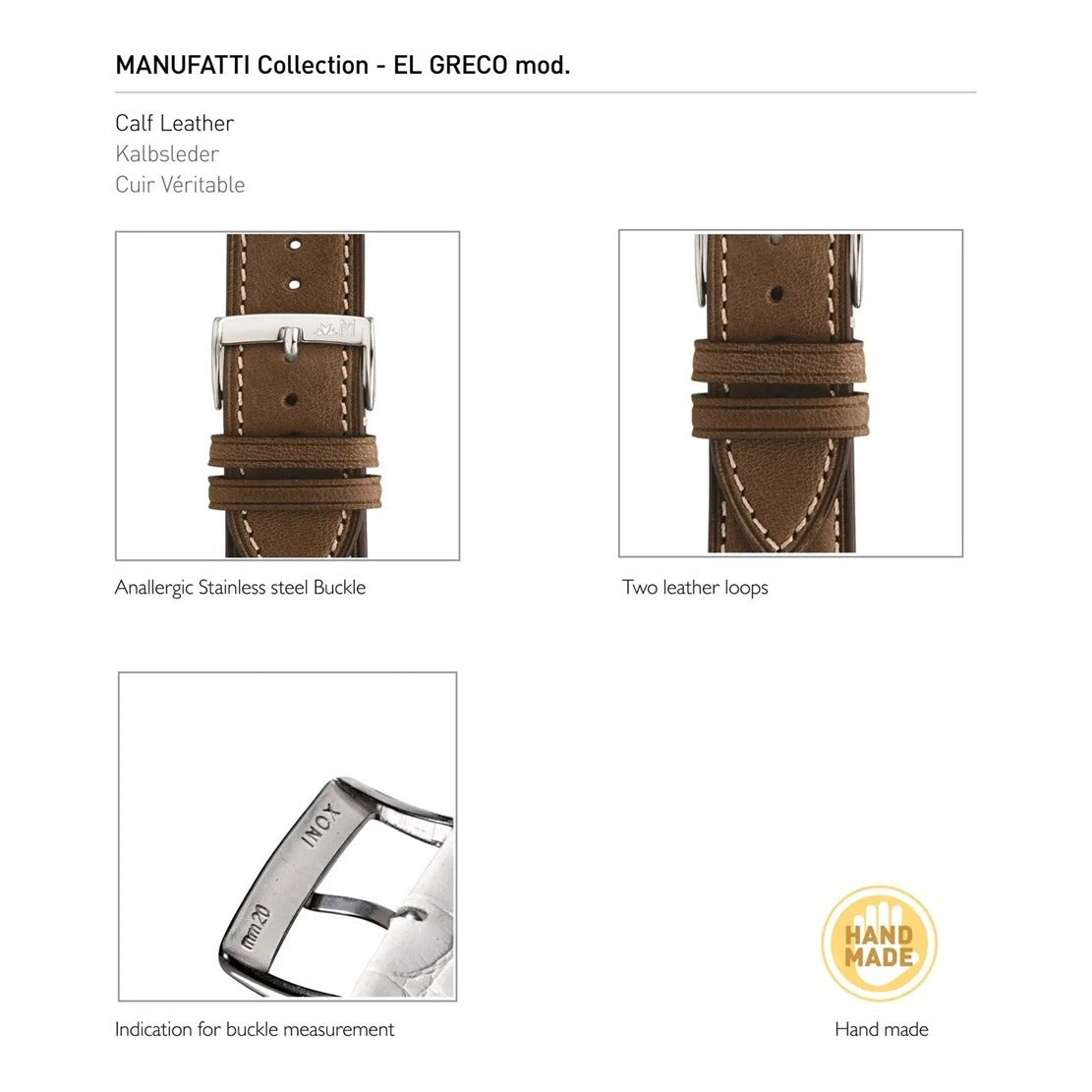 El Greco Leather Watch Strap