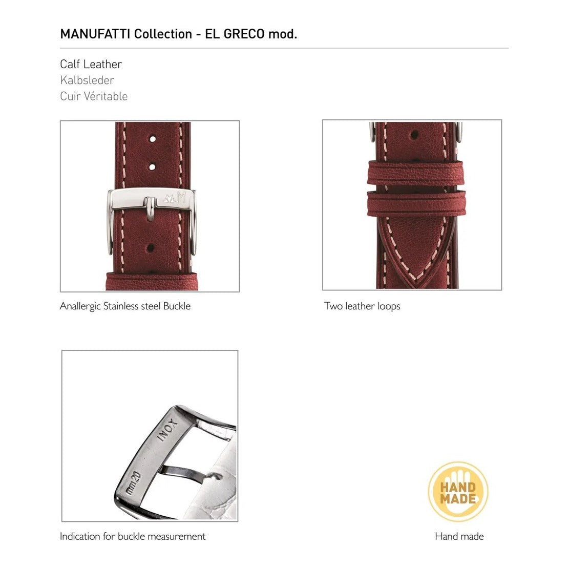 El Greco Leather Watch Strap
