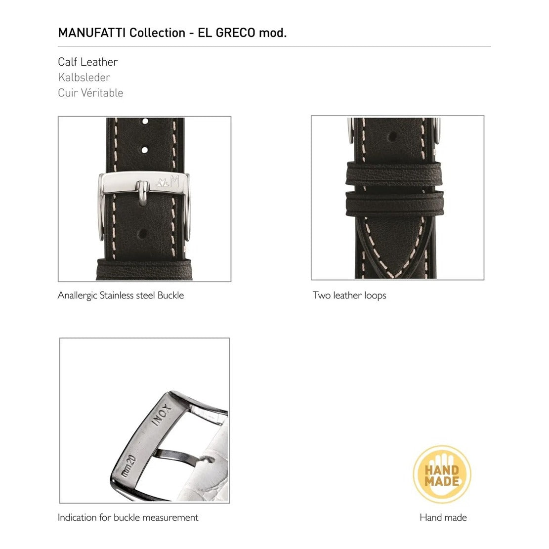 El Greco Leather Watch Strap