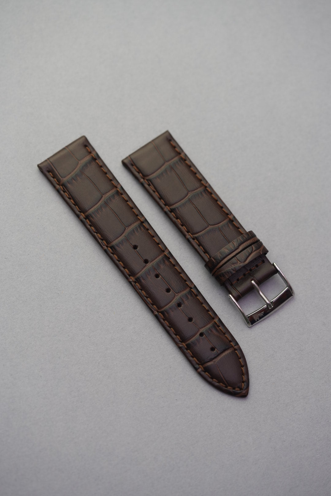 Espresso alligator leather watch strap dark brown strap replacement for Omega Seamaster