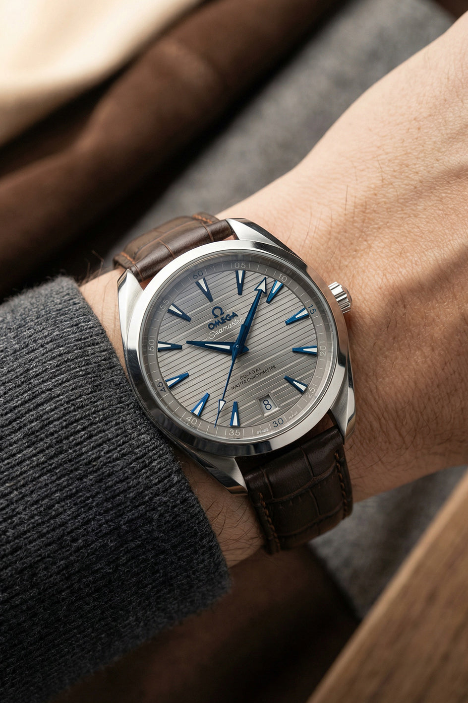 Omega Seamaster Aqua Terra 150M Alligator Embossed Leather Strap Replacement